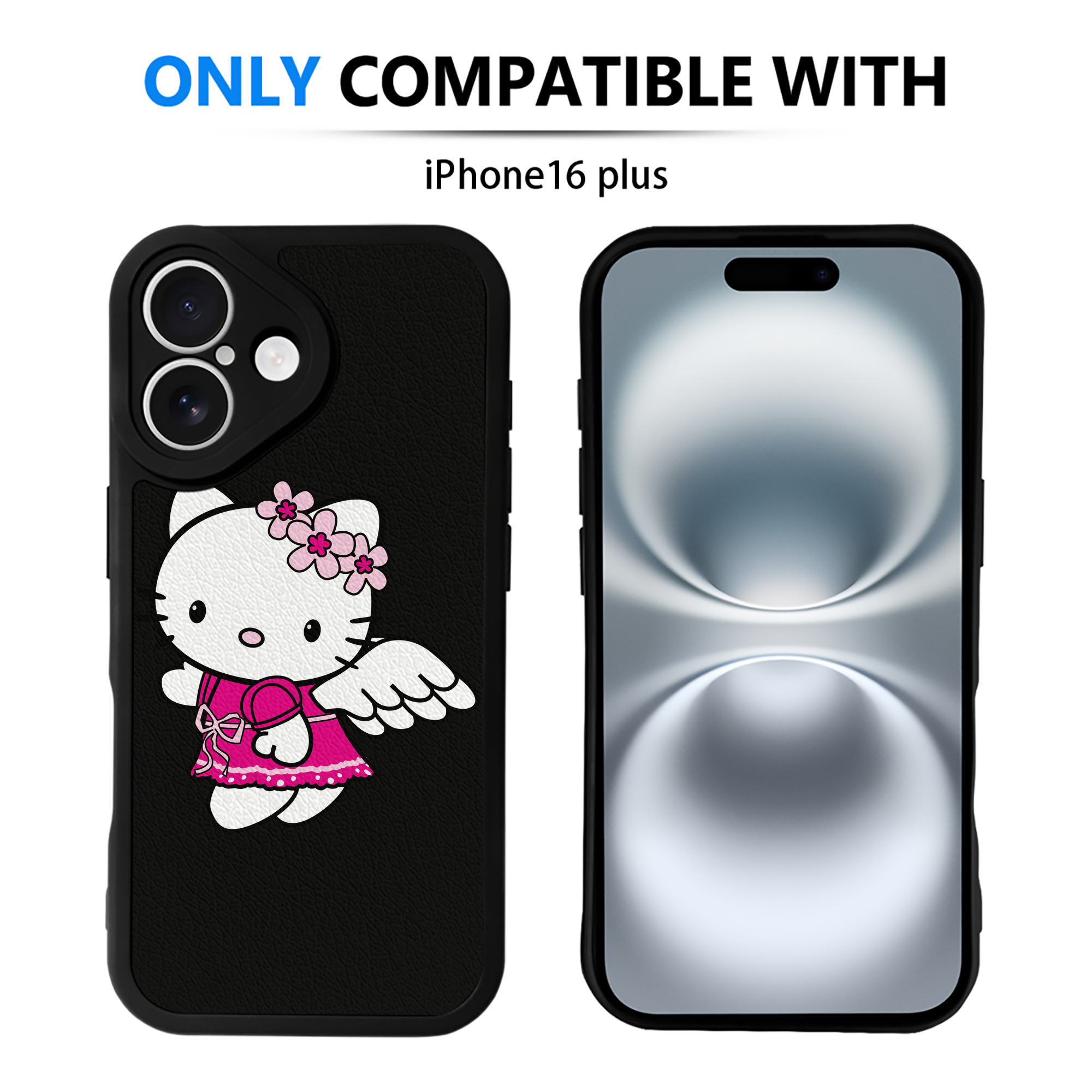 （画像用） Hello Kitty ハローキティ 【iPhone 16シリーズ対応】シリコンスマホケース（レザー調） 材質：シリコン